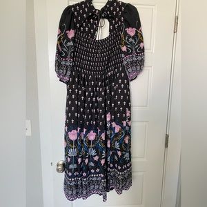 Anthropologie Dasha smocked midi dress